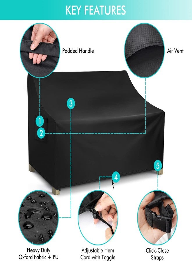 WLEAFJ Patio Sofa Cover Waterproof, Outdoor Loveseat Cover, Heavy Duty Deep Lounge Loveseat Cover, Large Lawn Patio Furniture Covers with Air Vent, 70’’ W x 38’’ D x 31’’ H - Image 3